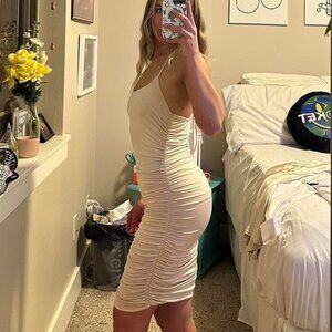 Ruched Champage Halter Dress